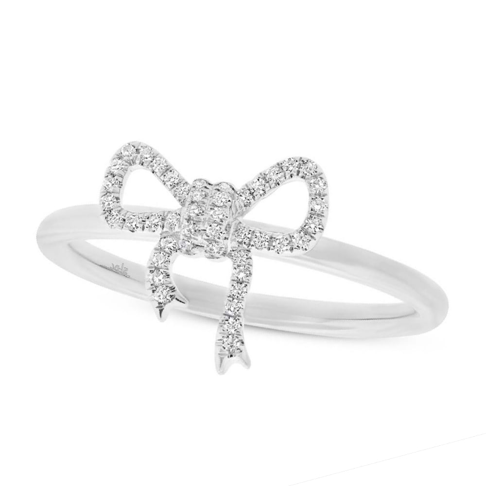 0.11ct 14k White Gold Diamond Bow Lady's Ring