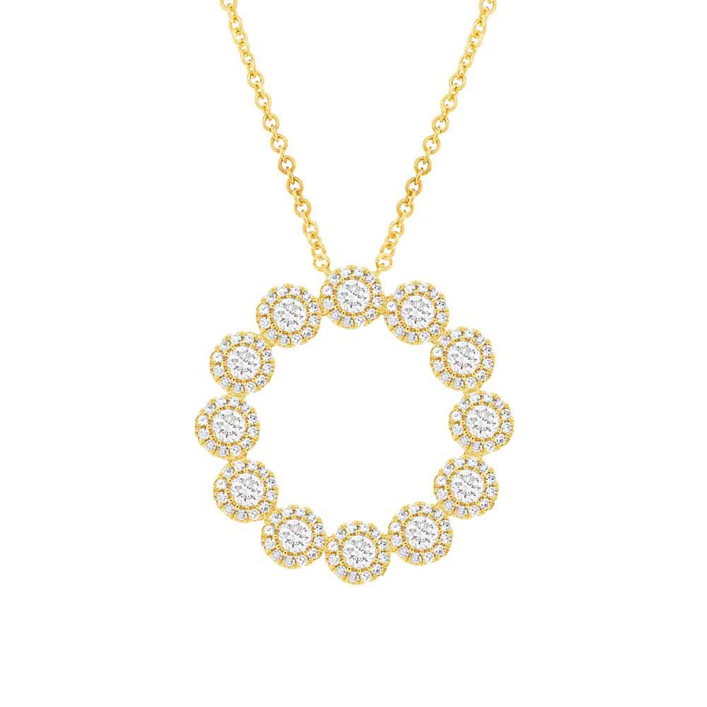 1.18ct 14k Yellow Gold Diamond Necklace