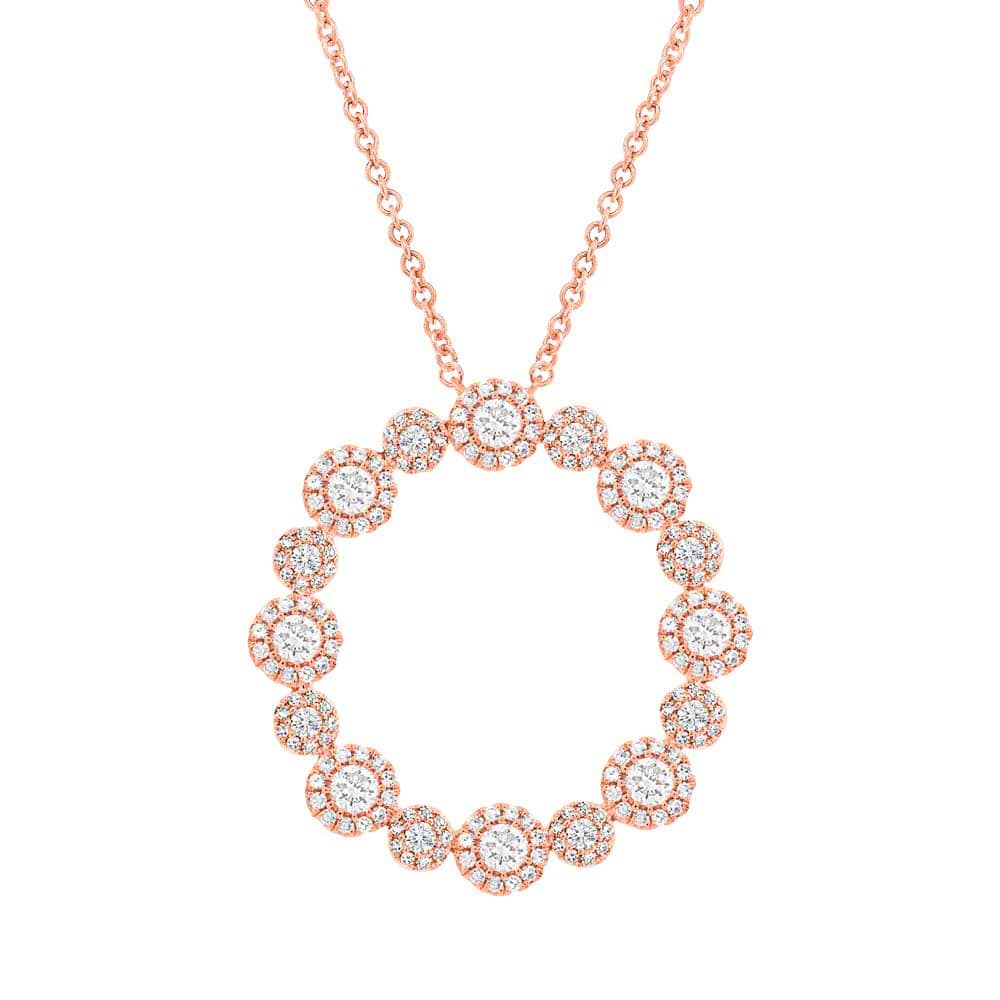 1.14ct 14k Rose Gold Diamond Necklace