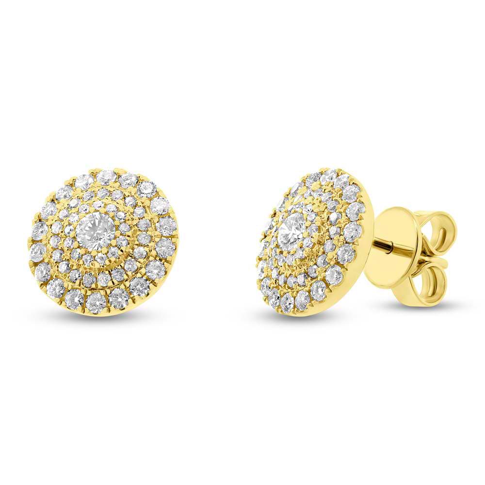 0.93ct 14k Yellow Gold Diamond Earrings
