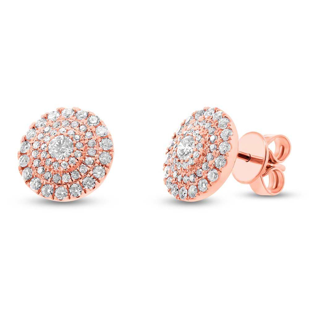 0.93ct 14k Rose Gold Diamond Earrings