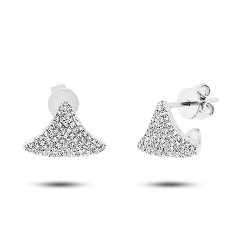 0.49ct 14k White Gold Diamond Pave Earrings
