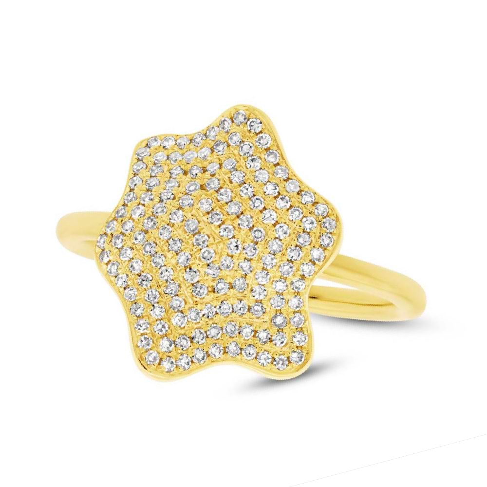 0.37ct 14k Yellow Gold Diamond Pave Lady's Ring