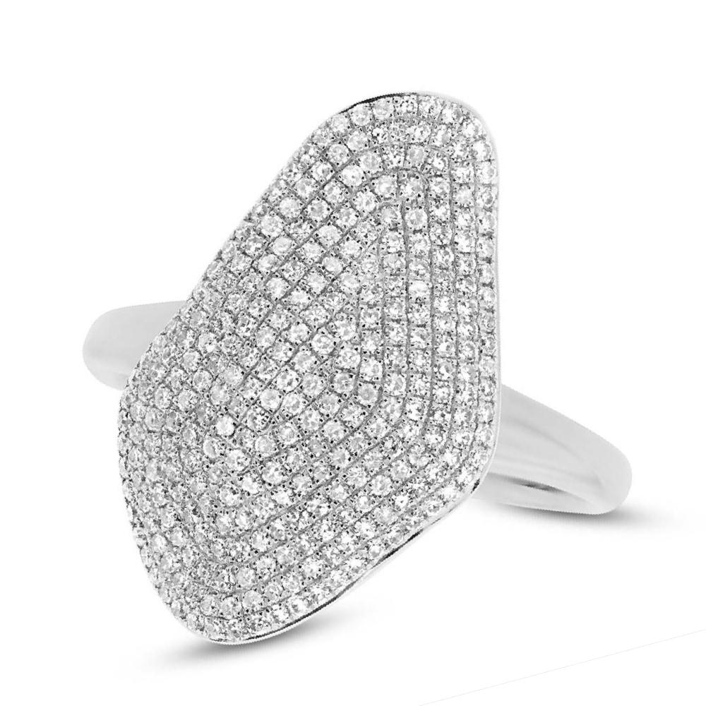 0.63ct 14k White Gold Diamond Pave Lady's Ring