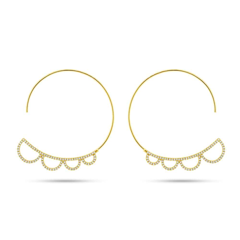 0.35ct 14k Yellow Gold Diamond Hoop Earrings