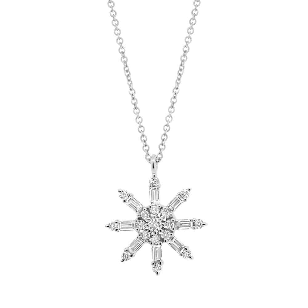 0.33ct 14k White Gold Diamond Baguette Necklace
