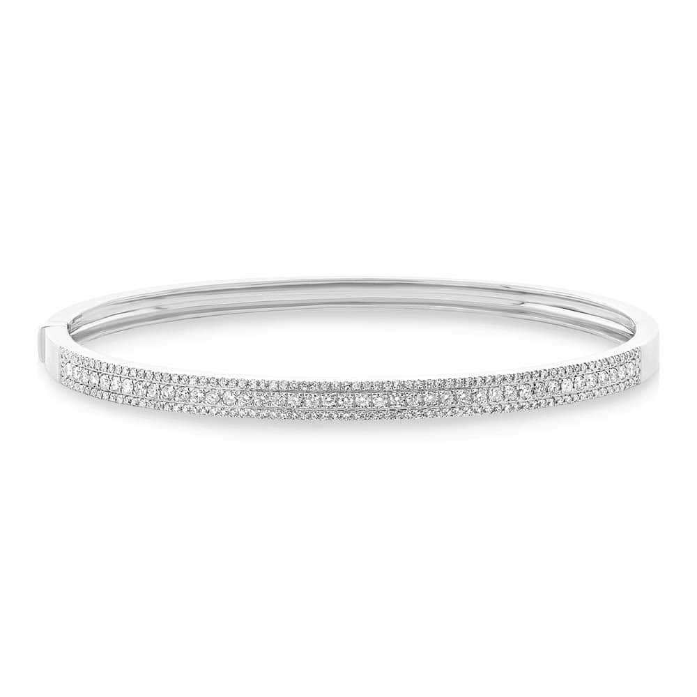 0.90ct 14k White Gold Diamond Bangle Bracelet