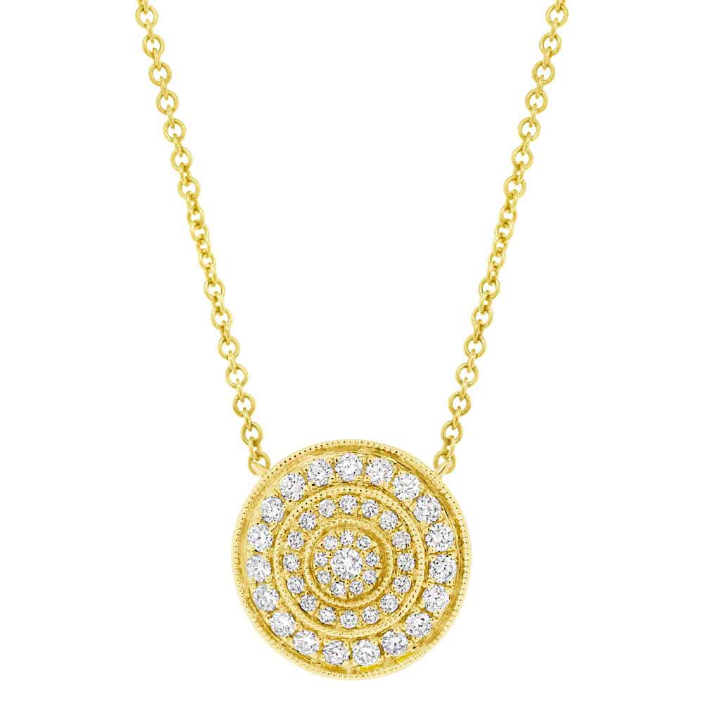 0.37ct 14k Yellow Gold Diamond Circle Necklace