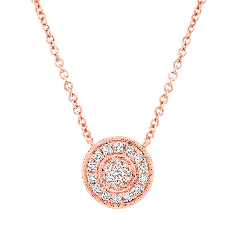 0.17ct 14k Rose Gold Diamond Circle Necklace