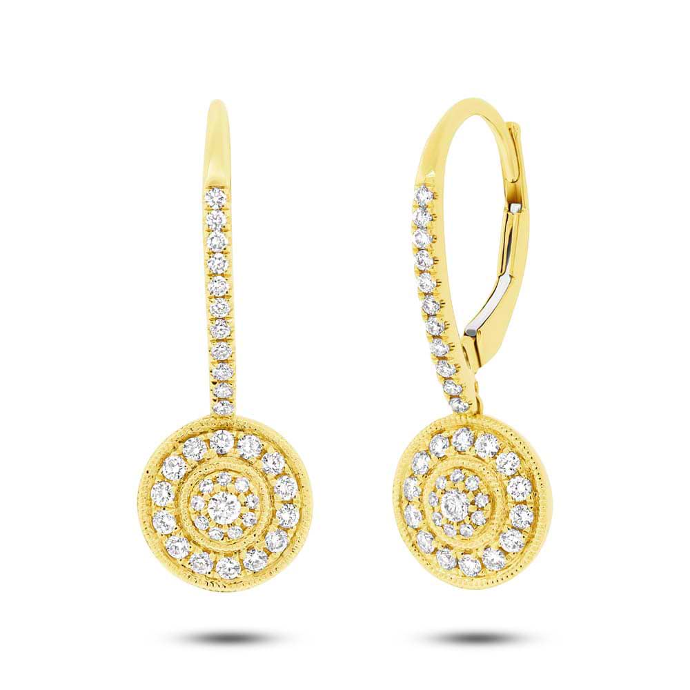 0.45ct 14k Yellow Gold Diamond Circle Earrings