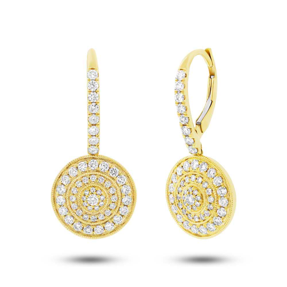 0.98ct 14k Yellow Gold Diamond Circle Earrings