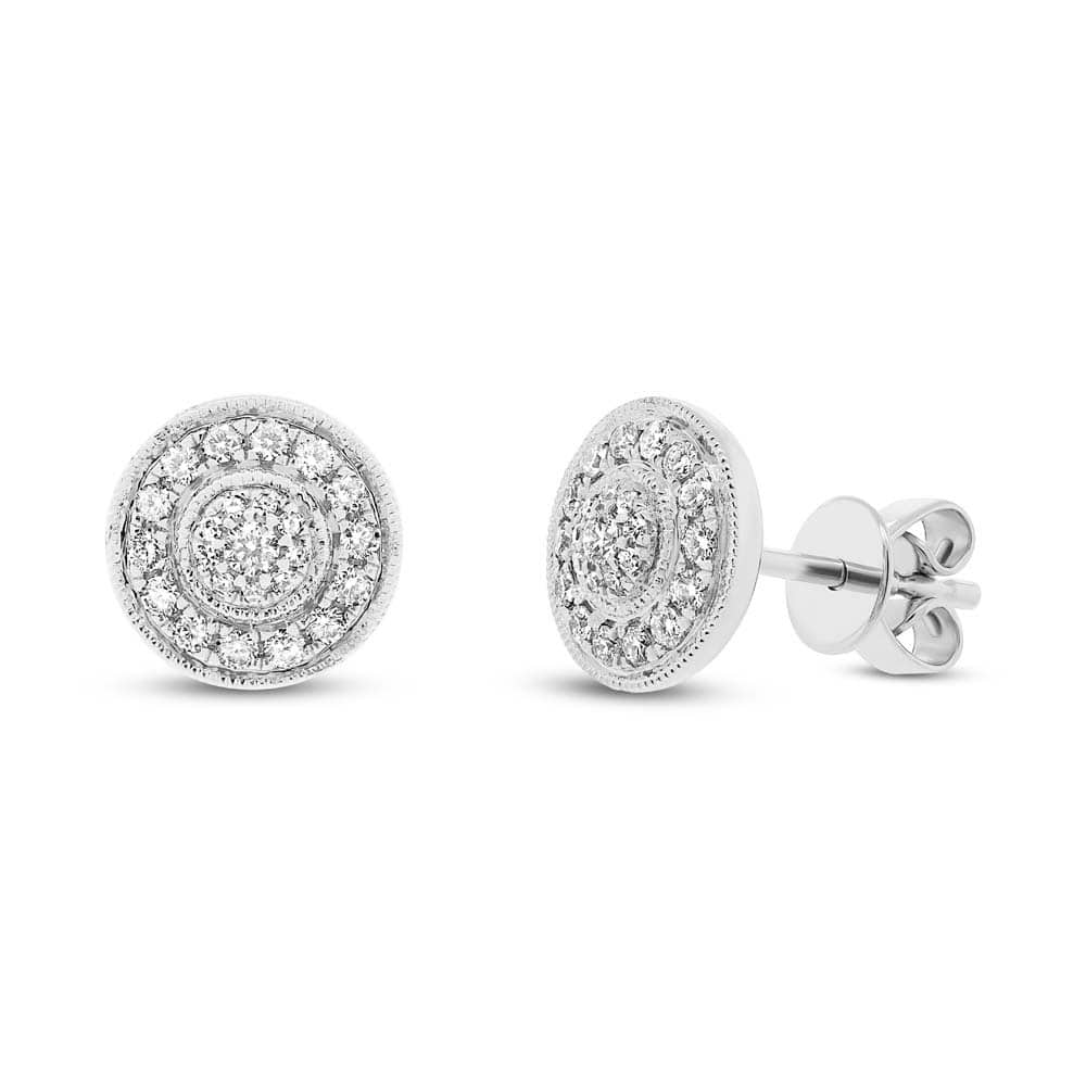 0.33ct 14k White Gold Diamond Circle Earrings