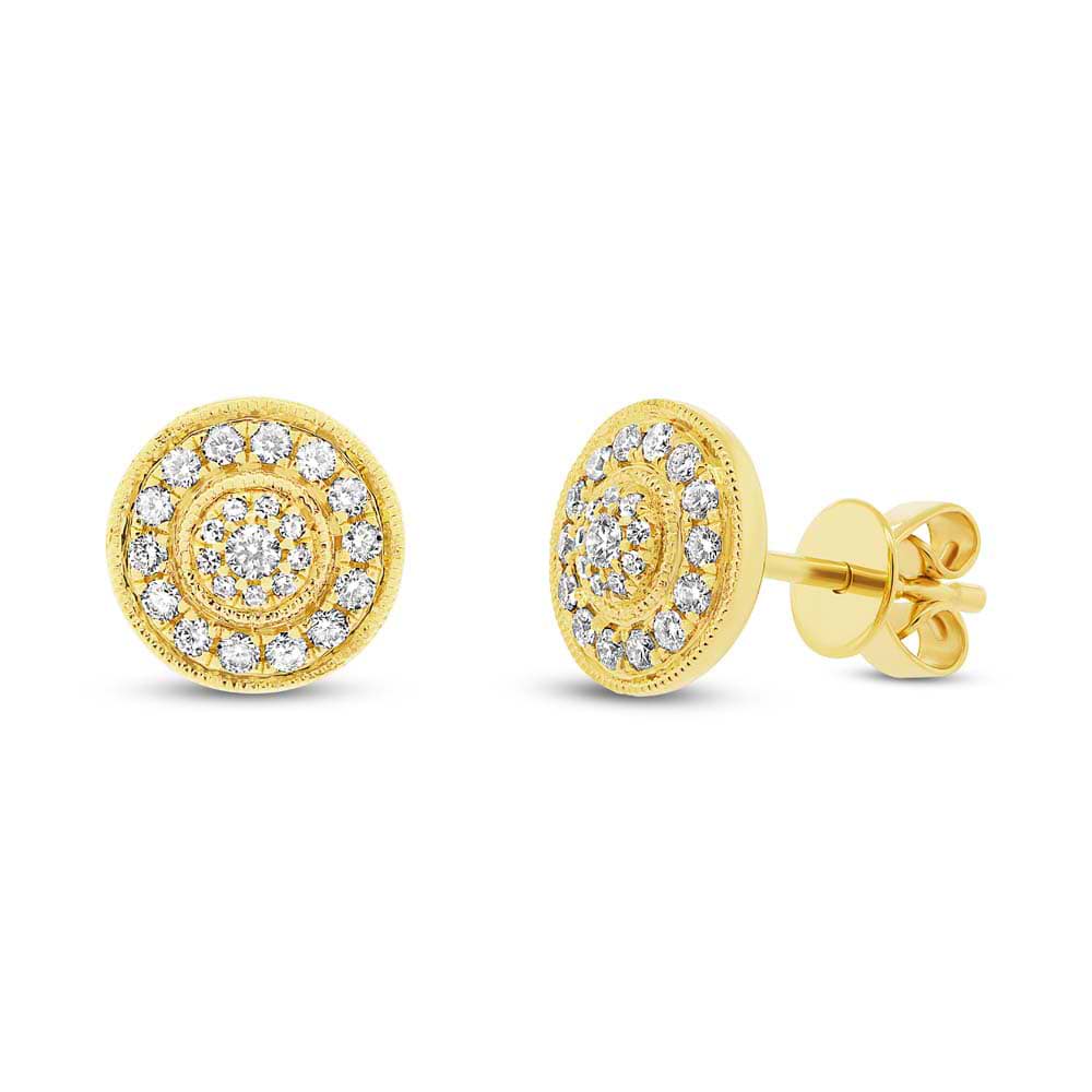 0.33ct 14k Yellow Gold Diamond Circle Earrings