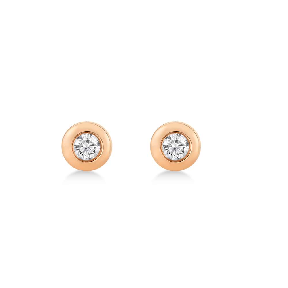 Diamond Bezel Stud Earrings 14k Rose Gold (0.22ct) - AZ15816