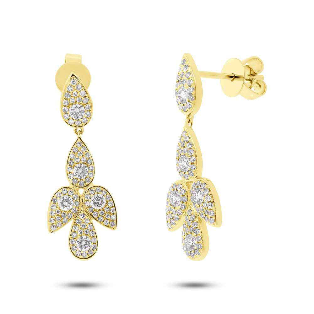 0.81ct 14k Yellow Gold Diamond Earrings