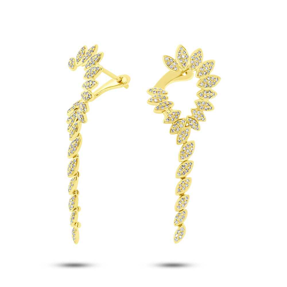 0.59ct 14k Yellow Gold Diamond Earrings
