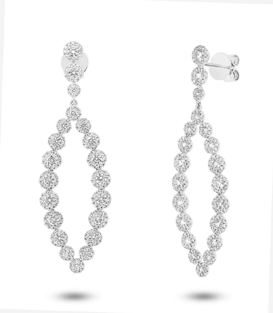 2.95ct 14k White Gold Diamond Earrings