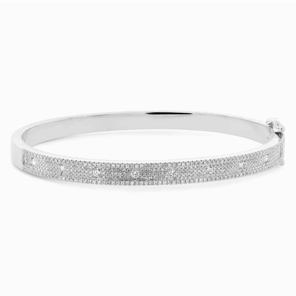 1.01ct 14k White Gold Diamond Bangle Bracelet