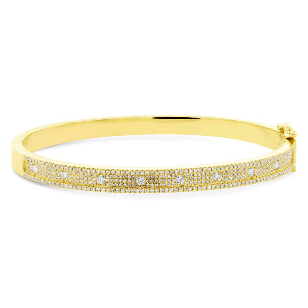 1.01ct 14k Yellow Gold Diamond Bangle Bracelet