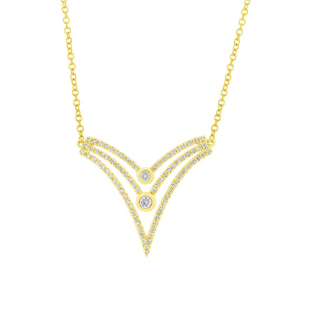 0.24ct 14k Yellow Gold Diamond Necklace