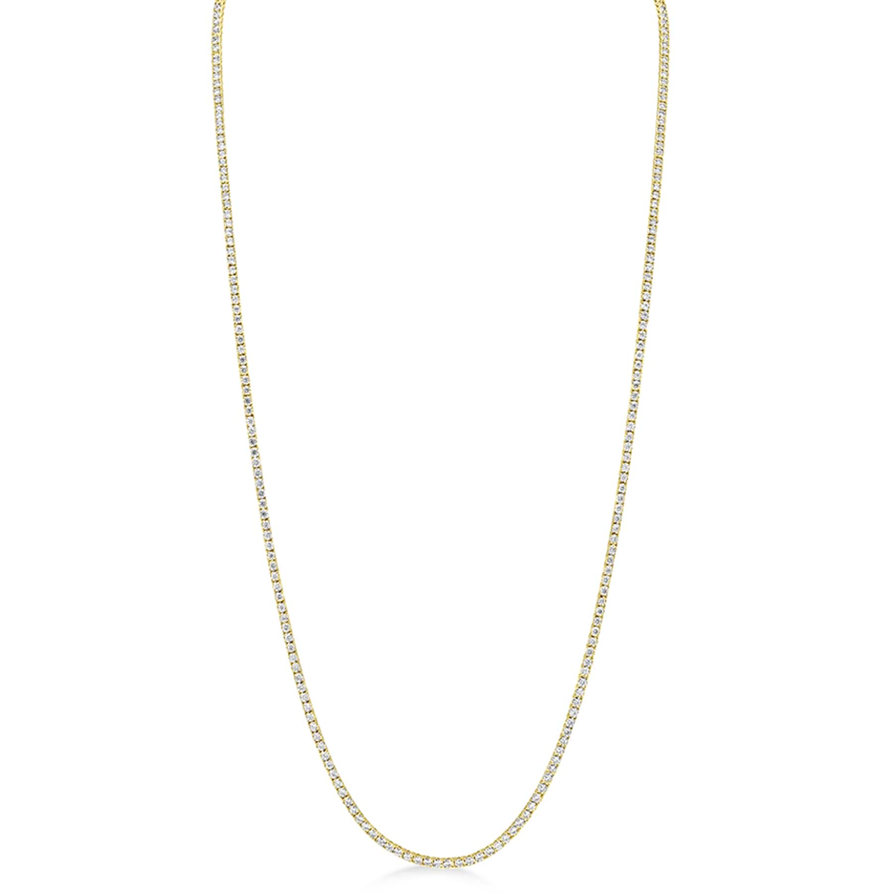 36" Diamond Tennis Necklace 14k Yellow Gold (8.70ct)
