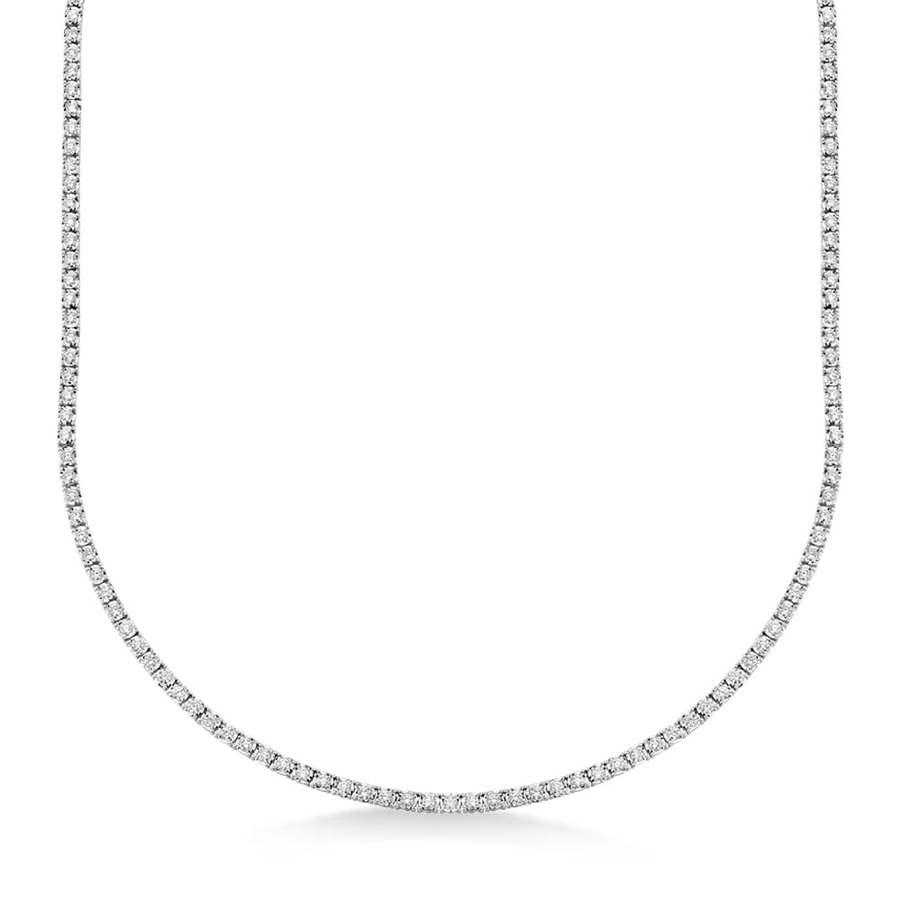 Diamond Tennis Necklace 14k White Gold (3.96ct)