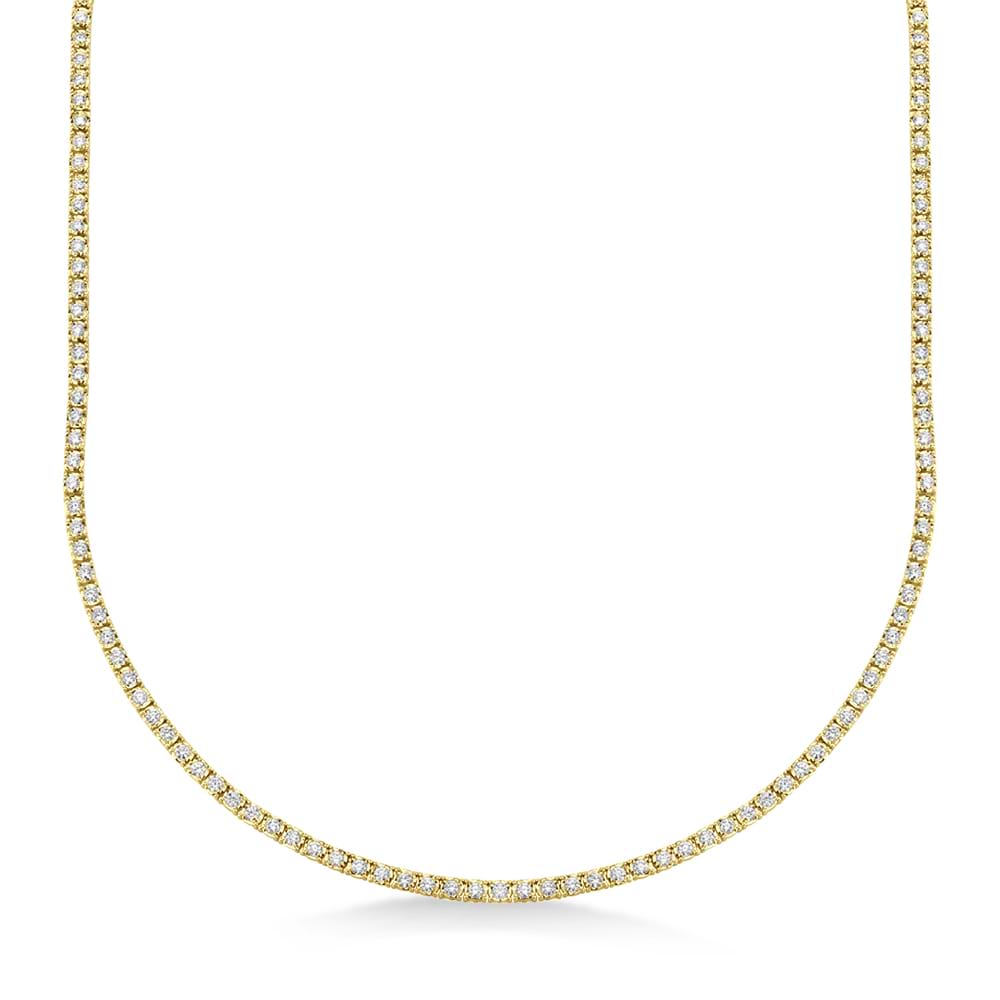 Diamond Tennis Necklace 14k Yellow Gold (3.96ct)