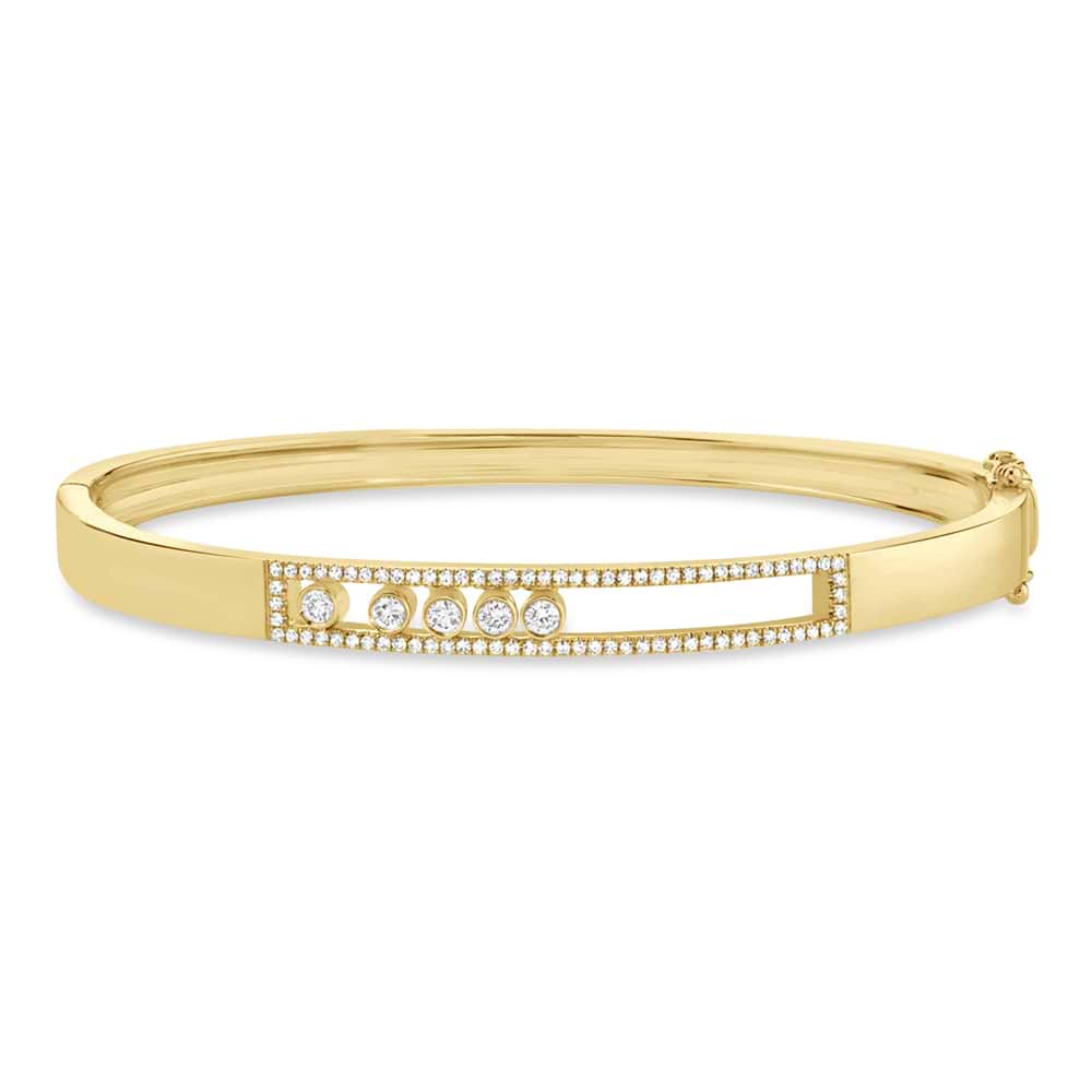 Diamond Slider Bangle Bracelet 14k Yellow Gold (0.42ct)