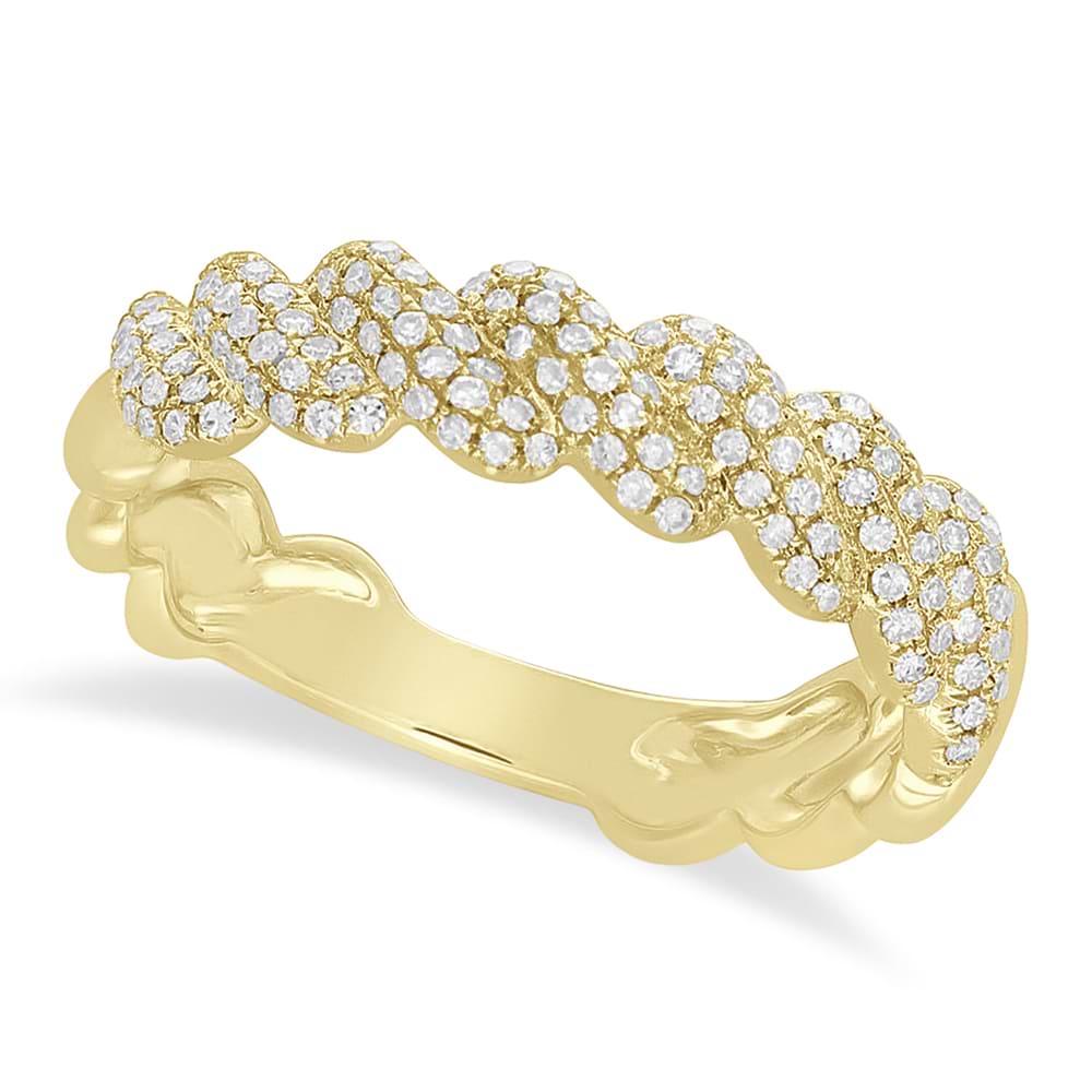 Diamond Accented Stackable Ring 14k Yellow Gold (0.38ct)