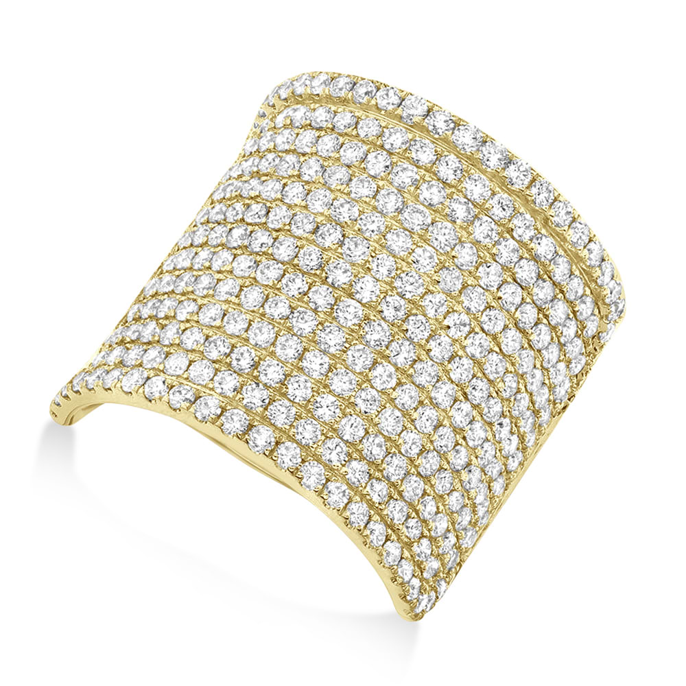Diamond Pave Cocktail Ring 14k Yellow Gold (2.86ct)