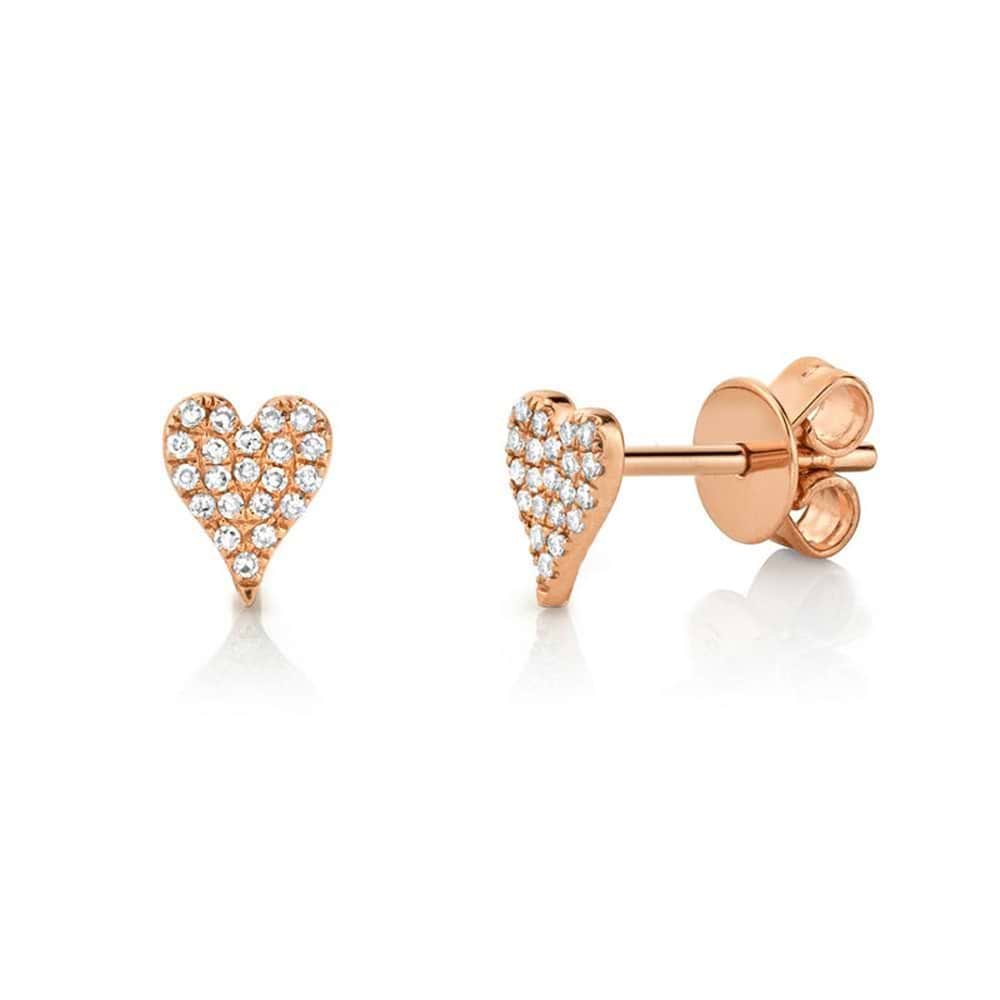 14K Gold Mini Diamond Studs 14K Rose Gold