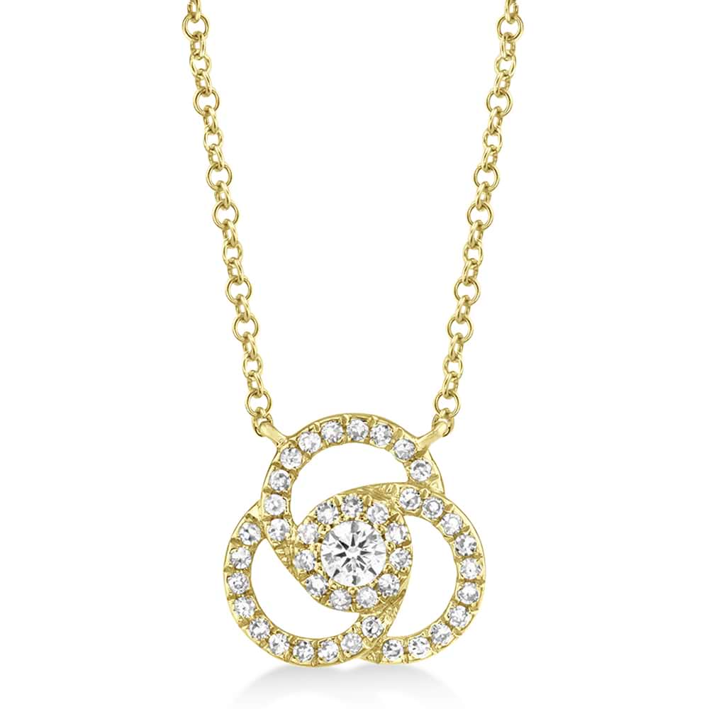 Diamond Love Knot Pendant Necklace 14k Yellow Gold (0.20ct)