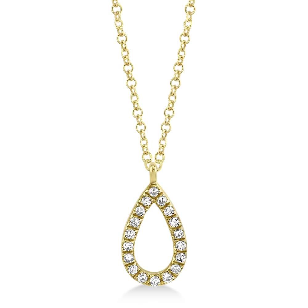 Diamond Pear Pendant Necklace 14k Yellow Gold (0.06ct)