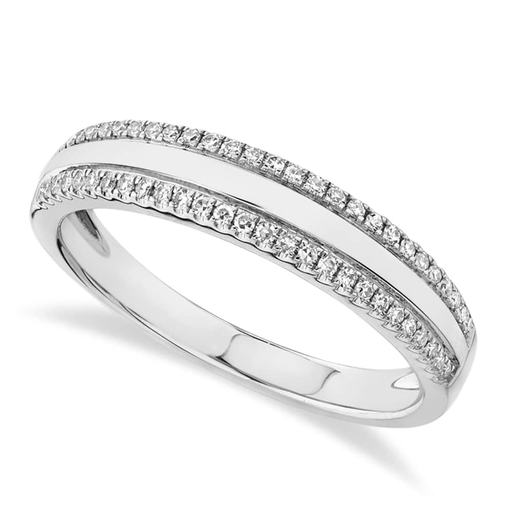 Diamond Accented Band 14k White Gold (0.17ct)