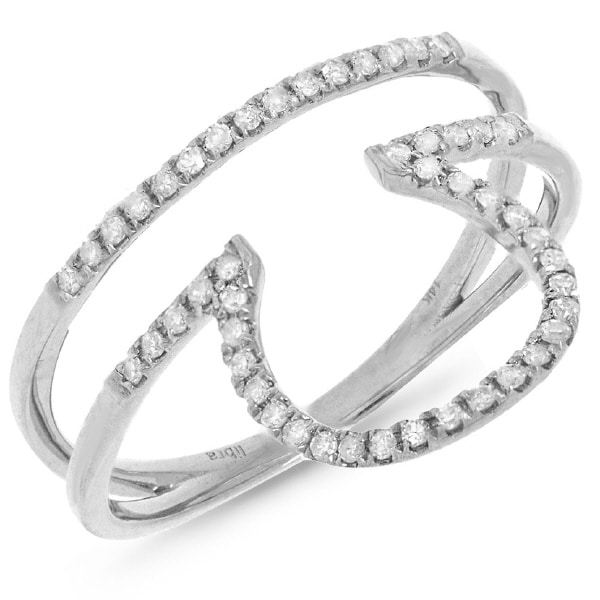 0.19ct 14k White Gold Diamond Zodiac Libra Ring