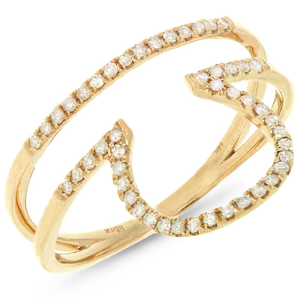 0.19ct 14k Yellow Gold Diamond Zodiac Libra Ring
