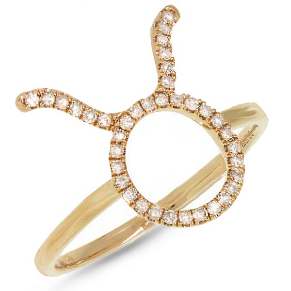 0.16ct 14k Yellow Gold Diamond Zodiac Taurus Ring