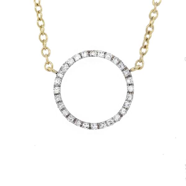 0.12ct 14k Yellow Gold Diamond ''O'' Necklace