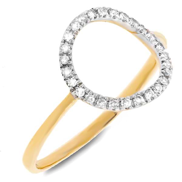 0.11ct 14k Yellow Gold Diamond ''O'' Ring
