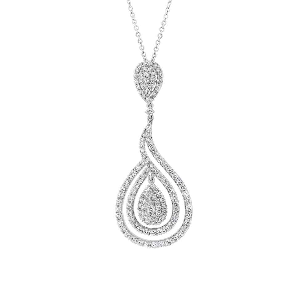 2.98ct 18k White Gold Diamond Pendant Necklace
