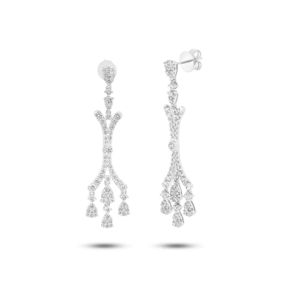 3.10ct 18k White Gold Diamond Earrings
