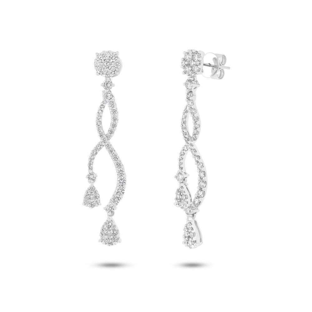 2.97ct 18k White Gold Diamond Earrings