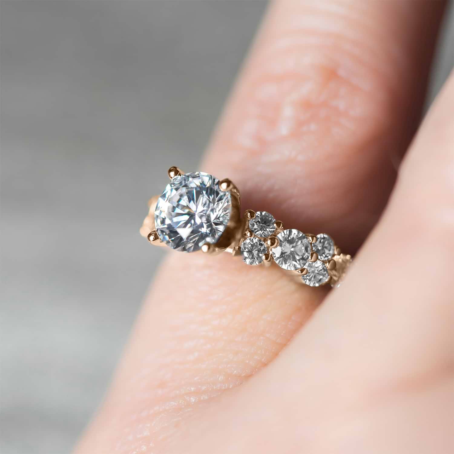 Diamond Garland Engagement Ring Setting 18K Rose Gold (0.66ct)