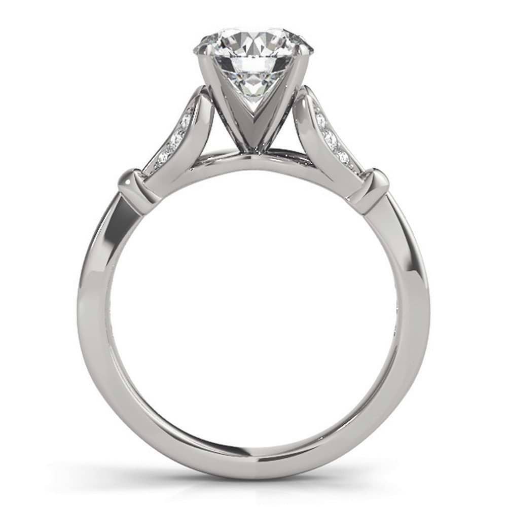 Diamond Accented Tulip Bridal Set Setting 14K White Gold (0.38ct)