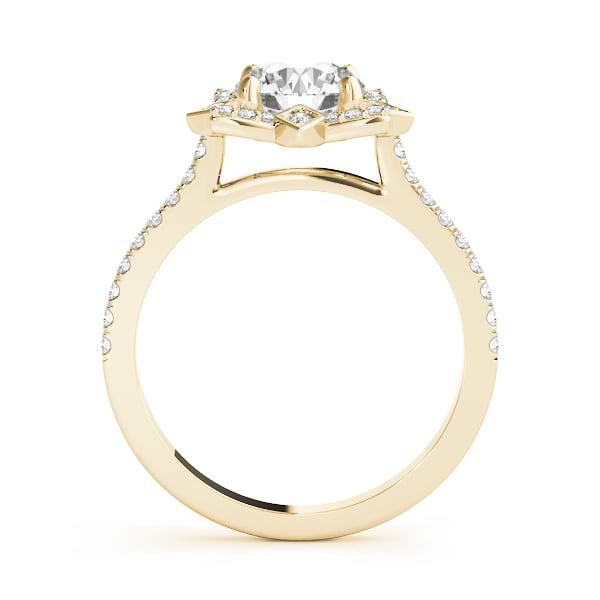 Diamond Royal Halo Engagement Ring Setting 14K Yellow Gold (0.31ct)