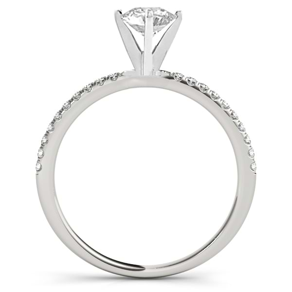 Lab Grown Diamond Accented Engagement Ring Setting 14k White Gold (0.62ct)