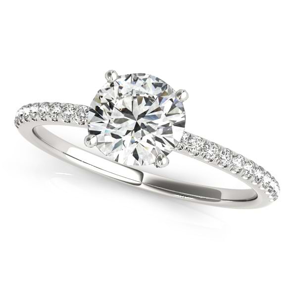 Diamond Accented Engagement Ring Setting Palladium (1.12ct)