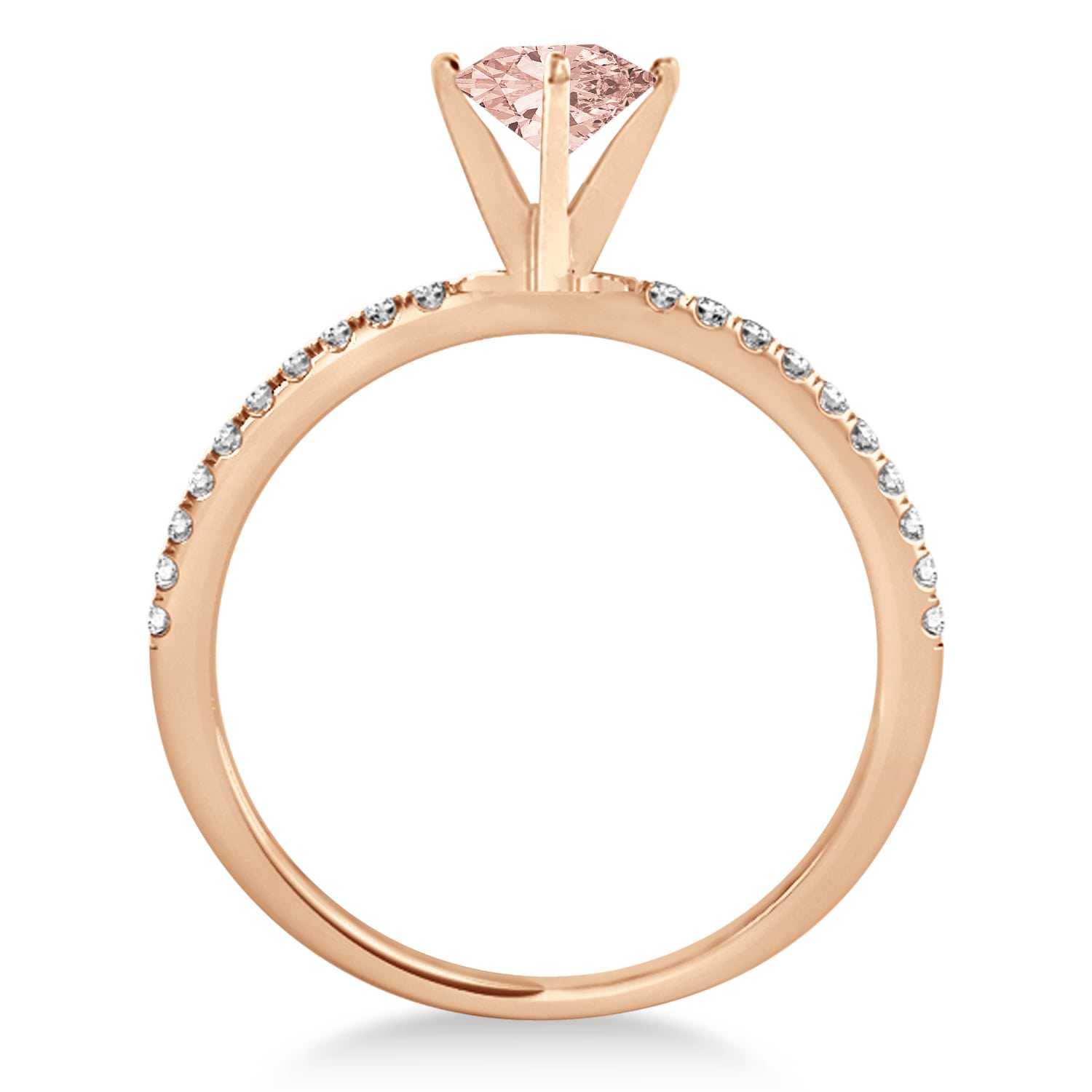Morganite & Diamond Accented Oval Shape Engagement Ring 18k Rose Gold (1.50ct)