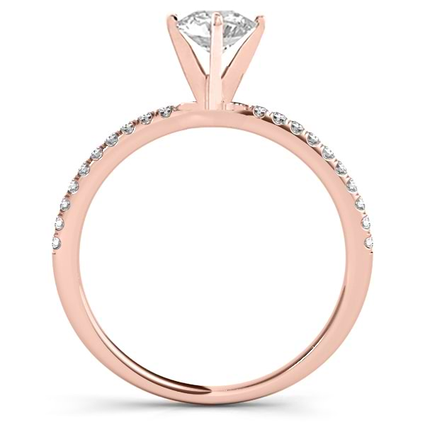 Diamond Accented Engagement Ring Setting 14k Rose Gold (0.12ct)