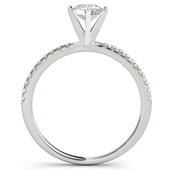 Diamond Accented Engagement Ring Setting 14k White Gold (0.12ct)
